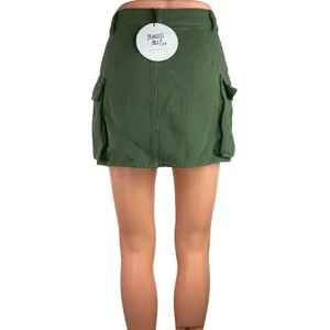 Princess Polly NWT Green Cotton High Waisted A Line Cargo Mini Skirt Size 4 thumbnail 3