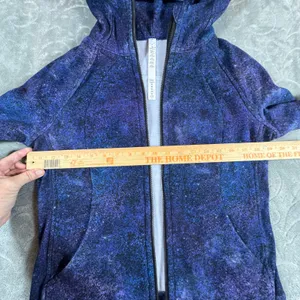 Lululemon Scuba Hoodie Full Zip Galaxy Cosmic Blue Purple Fleece Sz 8 Kangaroo thumbnail 11
