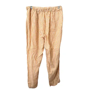 NICOLETTA FASANI Linen Blend Striped‎ Pant Yellow Large thumbnail 2