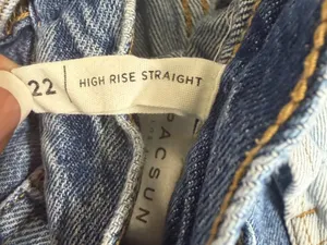 PACSUN High Rise Straight leg Buttonfly Two Tone Denim Jeans Women’s Sz 22 thumbnail 4