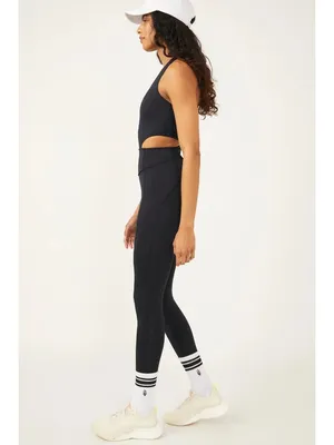 FREE PEOPLE Movement Back It Up Black Cutout Bodysuit Jumpsuit Sz M NEW NWOT thumbnail 3