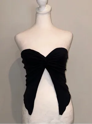 White Fox Black Strapless Bandaeu Top thumbnail 1
