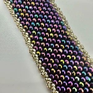 Purple beaded wide bracelet thumbnail 2
