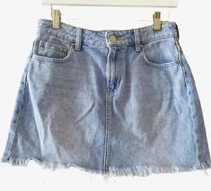 Pacsun Short Mini Womens Raw Hem Skirt Denim Minimalist Jeans SZ 27 thumbnail 1