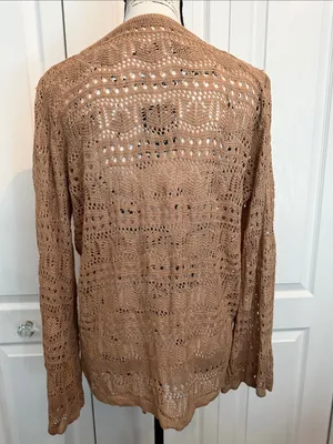 Cupshe Lightweight Camel Crochet V-Neck Swim Cover-up thumbnail 4