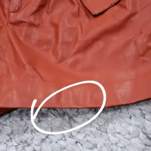 READ Zara Faux Leather Pleated High Rise Belted Shorts Orange XS trf Collection thumbnail 7