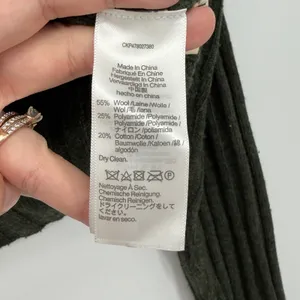 Madewell Dark Green Ribbed Wool Blend‎ Mock Neck Cropped Sweater Medium thumbnail 4