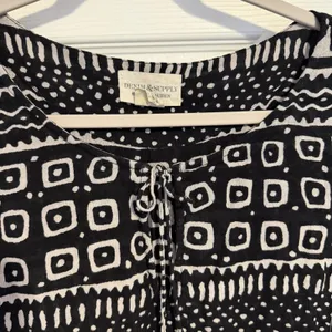 Denim & Supply Ralph Lauren Peasant Top Black Boho Aztec Dolman Boxy Tassel XL thumbnail 9