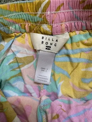 Billabong Tropical Print Shorts Pastel Colored Palm Leaf Pattern Size S Beachy thumbnail 6