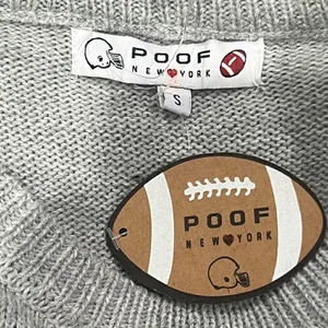 Poof New York NEW Go Team Knit Football Sweatshirt Women’s Small thumbnail 2