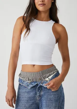 FREE PEOPLE NWT Clean Lines Cami / White thumbnail 1