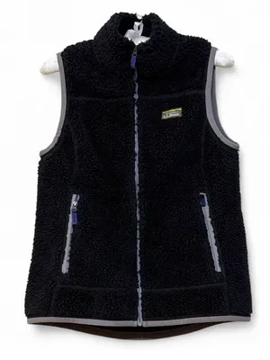 NWT L.L.Bean Women’s Mountain Mountain Pile Black Zip Up Fleece Vest Size S Reg thumbnail 2