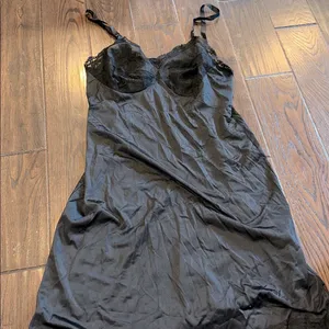 Vintage Elegant Black Lace Slip Dress size medium thumbnail 5