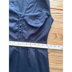 Ann Taylor LOFT Dress 4 Black Sleeveless‎ Cotton V-Neck A-Line Side Zip thumbnail 8