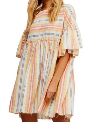 Like New Free People Summer Nights Dress / Top Multi Stripe Oversized Medium thumbnail 1