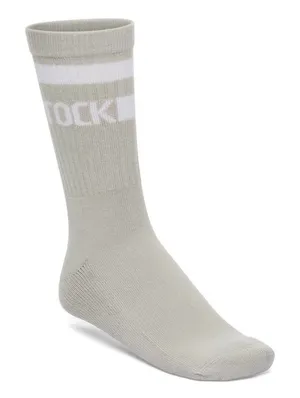 Birkenstock Light Gray Unisex Cotton Crew Stripe Socks Size Women’s 5-7 thumbnail 1
