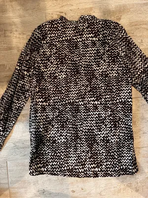 Gap Brown and White Patterned Button-Up Tunic/Blouse thumbnail 7
