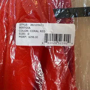 NWT‎ Jay Godfrey Red Coral lined high quality dress High front slit thumbnail 7