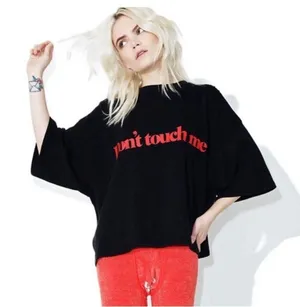 Dolls Kill/Daydream Nation “Don’t Touch Me” Black Graphic Tee thumbnail 1