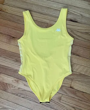 NWT Kappa Colorful Low Back Bodysuit Swim Coastal Club Tank Sz M Summer Dance Festival sport athletic active BinV thumbnail 1