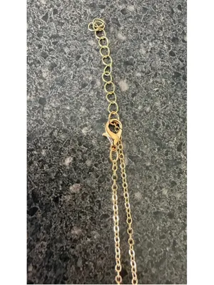 Women's Unbranded Gold Tone H Initial Necklace with Clear Stones, One Size thumbnail 4