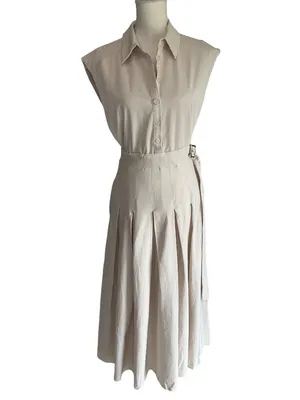 En Saison Quince Midi Shirt Dress in ecru Medium New Womens dresses thumbnail 6