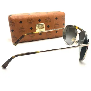 Mcm 119s "Shiny Gold/Khaki 739" Aviator Style Sunglases With Case Nwt thumbnail 7
