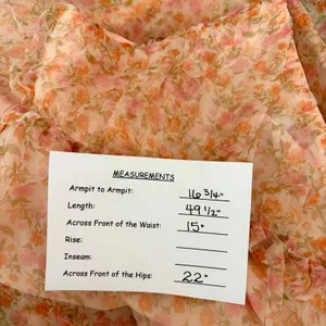 ZARA Organza Pink Peach Floral Maxi Dress Tiered Sundress Summer Vacation Medium thumbnail 15