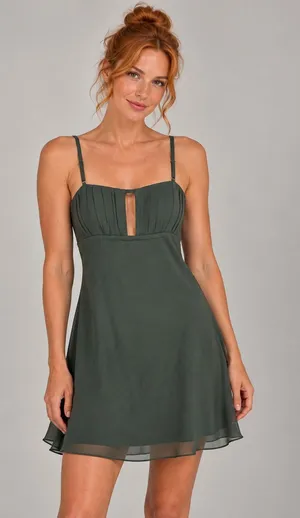 NWT ASOS Design Green Corset Mini Dress - US Size 6 thumbnail 1