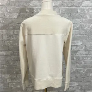 COS Cream Mix Media Textured Sweatshirt thumbnail 3