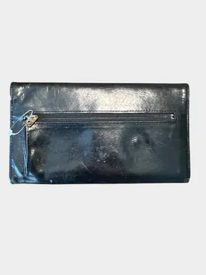 Vintage Coach Madison Black Leather Slim Envelope Trifold Wallet Made in Italy thumbnail 6