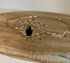 Gold Handmade Wire Swirl Belly Chain Belt or Headband Festival Piece thumbnail 1