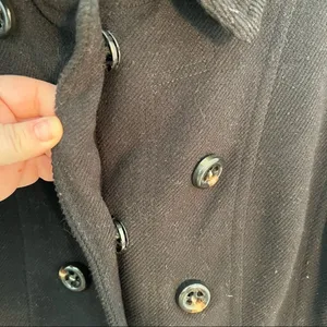 Maralyn & Me Women's Size Medium Double Breasted‎ Peacoat Black Military Lined thumbnail 6