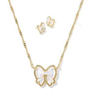 Kendra Scott Haley Bow Gold Pendant Earrings and Necklace thumbnail 2