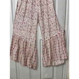 JAPNA Anthropologie Wide Leg Jumpsuit Romper Strapless Ruffle smocked small thumbnail 8