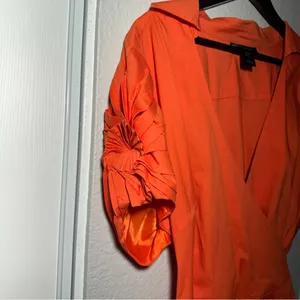 Ashley Stewart • Wrap Midi Dress • Orange • Size 18 • 97% Cotton • Plus size thumbnail 5