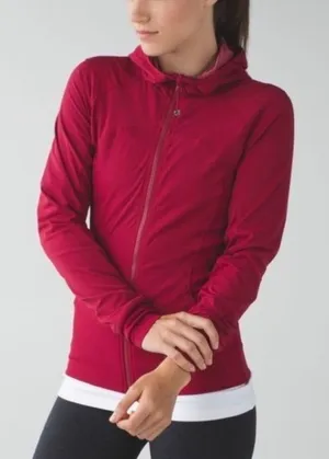 Lululemon | Women's‎ In Flux Reversible Ribbed Hooded Jacket, Cranberry, Size 4 thumbnail 1