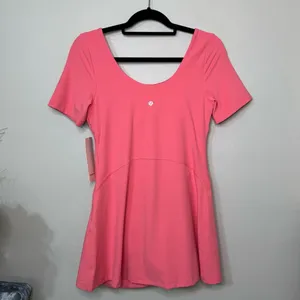 Lululemon Align Short Sleeve Dress Athletic Mini Dress Sakura Pink 10 NWT thumbnail 7