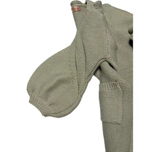 POL Oversized Chunky Open Cardigan Sage Green Lantern Sleeve Sweater size Small thumbnail 7