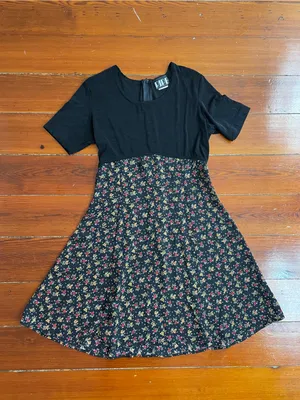 Vintage Y2K 90s RIPE Clothing Ditsy Floral Babydoll Mini Dress USA Sz M 💚🎀 thumbnail 9