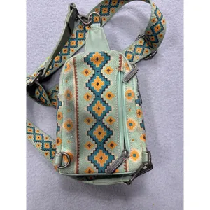 Wrangler Sling Bag Small Mint Green Southwestern Aztec‎ Print Crossbody thumbnail 6