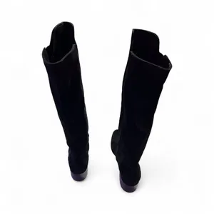 Steve Madden Giselle Black Suede Leather Pull On Riding Knee High Boots Sz 7.5M thumbnail 4