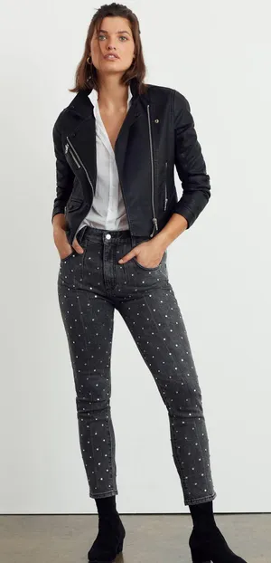 Anthropologie Pilcro Ultra High Rise Slim Beaded Jeans thumbnail 1