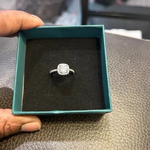 Elegant Silver 925 Ring with Clear Gemstone box for display only thumbnail 5