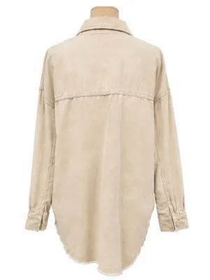 OFFLINE by Aerie Corduroy Half-Zip Oversized Shacket Medium thumbnail 3
