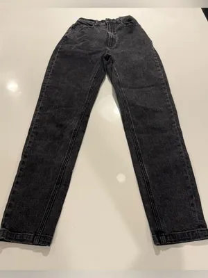 House of CB Bria Distressed High Waist Straight Leg Jeans FadedBlack Slim SizeXS thumbnail 4