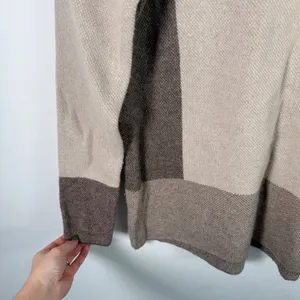 Vince Colorblock Wool Cashmere Sweater Neutral Geometric Boat Neck Women XS thumbnail 3