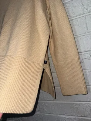 GAP Women's Knit Cotton Sweater Pull over Long Sleeve Taupe Sz M ✨ thumbnail 6