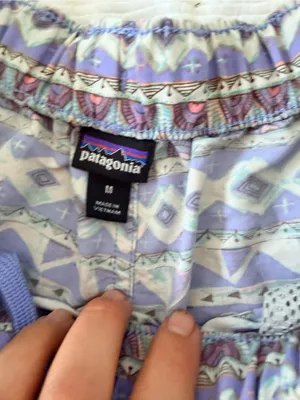 Patagonia summer vtg Barely Lavender and White Tribal Swim Shorts thumbnail 7