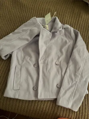 Ashley By 26 International Girls' Double-Breasted Light Lavender Peacoat thumbnail 1